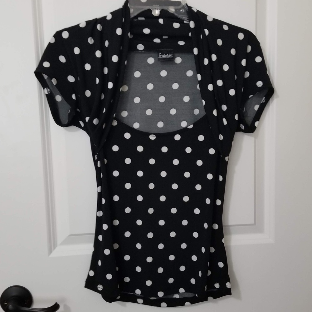 Polka Dot Caplet Top